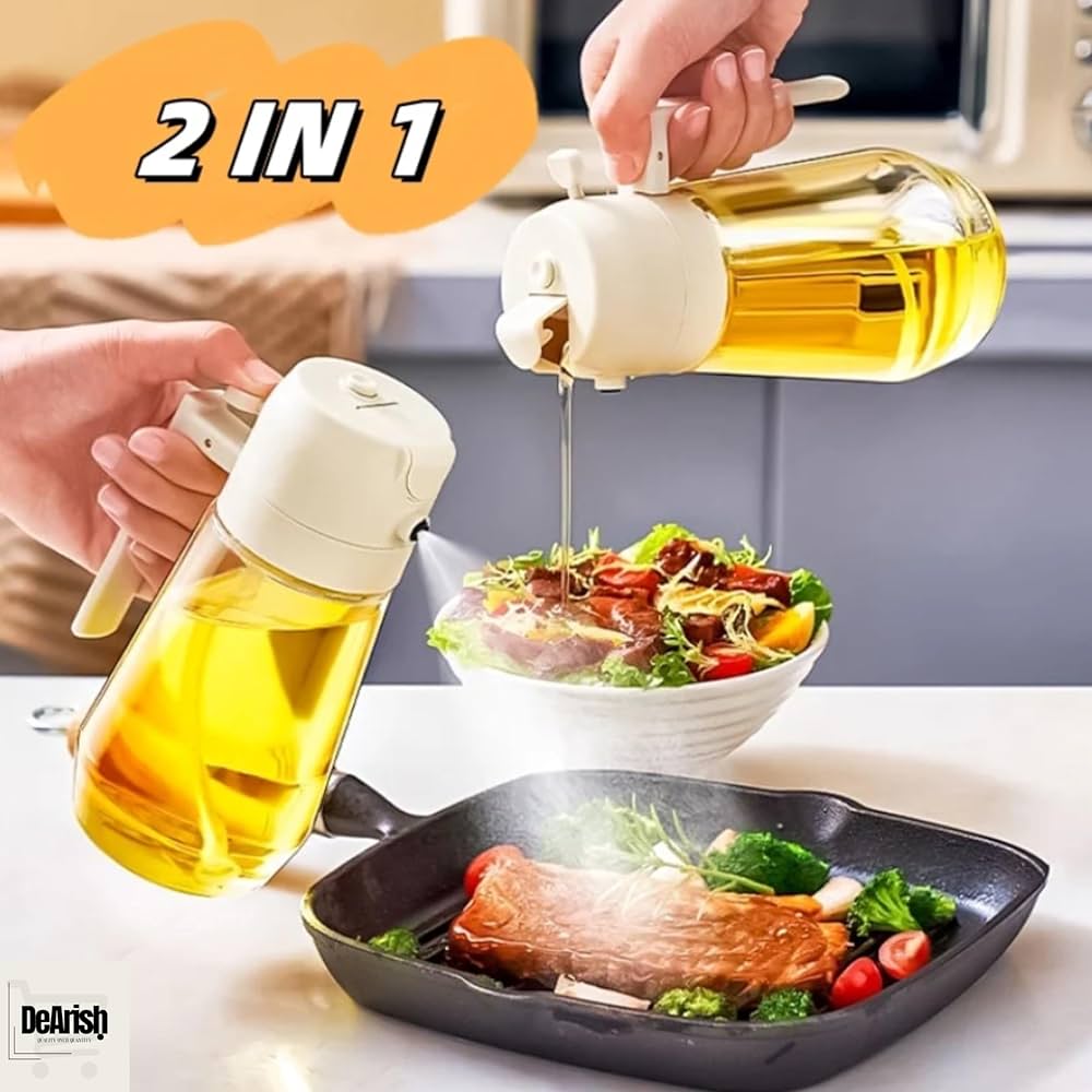 2 in 1 Oil Sprayer and Oil Dispenser Bottle 500ml